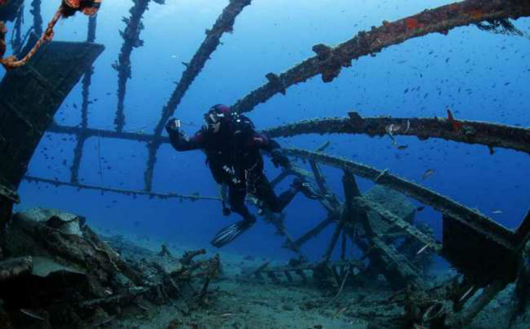 Famous Brijuni shipwreck that sunk due to a storm in 1930 as it transported wine and tobacco.